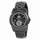 Seiko Kinetic Perpetual Calendar Black Dial Black Ion-plated Men's Watch SNP105