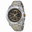 Seiko Lord Chronograph Black Dial Two-tone Men's Watch SNDE70