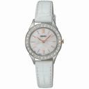 Seiko Mother of Pearl Dial White Leather Ladies Quartz Watch SXGP33