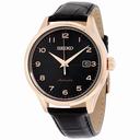 Seiko Neo Classic Black Dial Black Leather Men's Watch SRP706