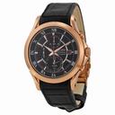 Seiko Premier Chronograph Black Dial Black Leather Men's Watch SNAF24P1