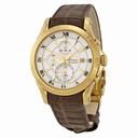 Seiko Premier Chronograph Silver Dial Brown Leather Men's Watch SNAF22P1