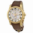Seiko Premier White Dial Gold-tone Brown Leather Men's Watch SNAF30