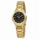 Seiko Quartz Black Dial Gold-tone Ladies Watch SXDE18