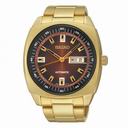 Seiko Recraft Brown Dial Gold-Tone Stainless Steel Automatic Men's Watch SNKM98