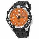 Seiko Series 5 Automatic Orange Dial Black Rubber Mend Watch SRP473