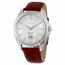 Seiko Silver Dial Brown Crocodile Leather Men's Watch SUR103