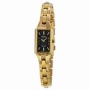 Seiko Solar Black Dial Gold-Tone Stainless Steel Ladies Watch SUP166