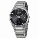 Seiko Solar Black Dial Stainless Steel Men's Watch SNE241