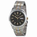 Seiko Solar Black Dial Two-tone Men's Watch SNE047