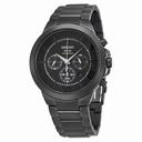 Seiko Solar Chronograph Black Dial Black Ion-plated Men's Watch SSC287