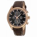 Seiko Solar Chronograph Black Dial Bordeaux Leather Men's Watch SSC212