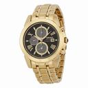 Seiko Solar Chronograph Black Dial Gold-tone Stainelss Steel Men's Watch SSC196
