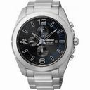 Seiko Solar Chronograph Black Dial Stainless Steel Men's Watch SSC214