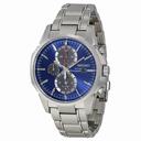 Seiko Solar Chronograph Blue Dial Stainless Steel Men's Watch SSC085