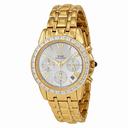 Seiko Solar Chronograph Mother of Pearl Dial Gold-tone Ladies Watch SSC890