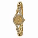 Seiko Solar Gold Dial Gold-Tone Steel Ladies Watch SUP176