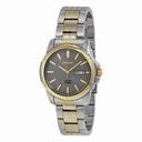 Seiko Solar Gray Dial Two-Tone Stainless Steel Men's Watch SNE098