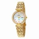 Seiko Solar Mother of Pearl Dial Gold-tone Ladies Watch SUT182