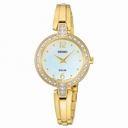Seiko Solar Mother of Pearl Dial Gold-tone Ladies Watch SUP290