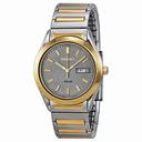 Seiko Solar Quartz Grey Dial Two-tone Men's Watch SNE180