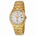 Seiko Solar Quartz White Dial Men's Watch SNE218