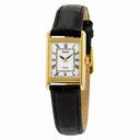 Seiko Solar Silver Dial Black Leather Ladies Watch SUP250