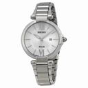 Seiko Solar Silver Dial Stainless Steel Ladies Watch SUT153