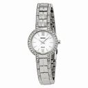 Seiko Solar White Dial Stainless Steel With Swarovski Crystals Ladies Watch SUP199