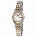 Seiko Solar White Dial Two-tone ladies Watch SUT116