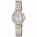 Seiko Solar White Dial Two-tone Stainless Steel Ladies Watch SUP100