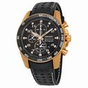 Seiko Sportura Black Dial Chronograph Leather Men's Watch SNAE80