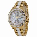 Seiko Sportura Chronograph Mother of Pearl Dial Gold-tone and White Ceramic Men's Watch SNDX02P1