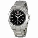Seiko Stainless Steel Black Dial Kinetic Men's Watch SKA477