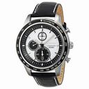 Seiko White Dial Chronograph Black Leather Men's Watch SNDD93