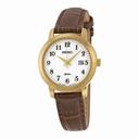 Seiko White Dial Leather Ladies Watch SUR822