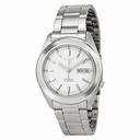 Seiko White Dial Stainless Steel Men's Watch SNKM61