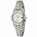 Seiko White Dial Two-tone Solar Power Ladies Watch SUT054