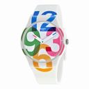 Swatch Clockwise White Dial White Silicone Ladies Watch SUOW117