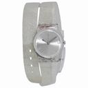 Swatch Glistar Silver Pearl Dial Transaprent Double Wrap) Strap Ladies Watch LK343