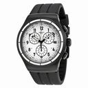 Swatch Irony Chronograph White Dial Black Rubber Men's Watch OB403