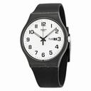 Swatch Originals Twice Again White Dial Black Silicone Unisex Watch SUOB705