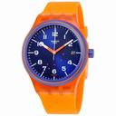 Swatch Sistem Tangerine Blue Dial Orange Silicone Unisex Watch SUTO401
