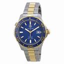 Tag Heuer Aquaracer Blue Dial Yellow Gold Plated and Steel Men's Watch WAK2120.BB0835