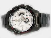 TAG Heuer Baselworld 2009 Grand Carrera Calibre 36 RS2 Stainless Steel Case White Dial Round Watch