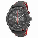 Tag Heuer Carrera 1887 Chronograph Automatic Black Dial Black Leather Men's Watch CAR2A80FC6237