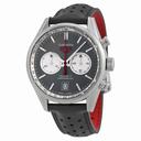 Tag Heuer Carrera Anthracite Dial Black Chronograph Black Leather Men's Watch CV5110FC6310