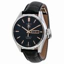 Tag Heuer Carrera Automatic Black Dial Black Leather Men's Watch WAR201CFC6266