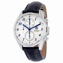 Tag Heuer Carrera Automatic Chronograph Silver Dial Blue Leather Men's Watch CAR2114FC6292