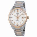 Tag Heuer Carrera Caliber 5 Silver Dial Stainless Steel 18kt Rose Gold Men's Watch WAR215DBD0784